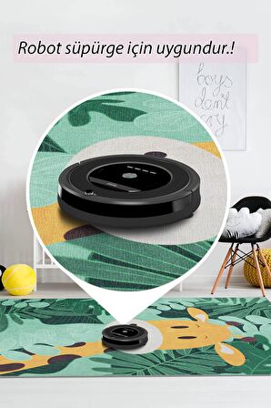 Artloop Çocuk Odası Halısı Minor Dekoratif Yeşil Halı AL 413